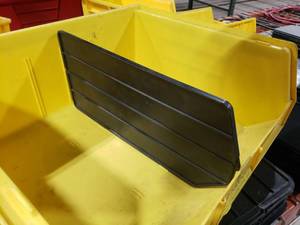 lot 463 image: Lot of 35 Bin Inserts for the Uline S-12420 Yellow Stackable Bins