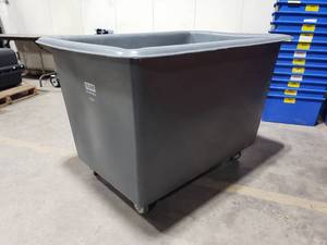lot 483 image: Uline Gray 20 Bushel (25 Cu Ft) Poly BoxBasket Truck