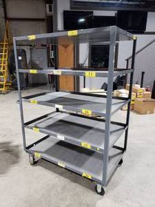 lot 544 image: Global Industrial Rolling 5-Shelf Cart.  Measures 49 x 67 x 31