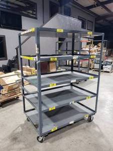 lot 545 image: Global Industrial Rolling 5-Shelf Cart.  Measures 49 x 67 x 31