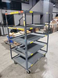 lot 546 image: Global Industrial Rolling 5-Shelf Cart.  Measures 49 x 67 x 31