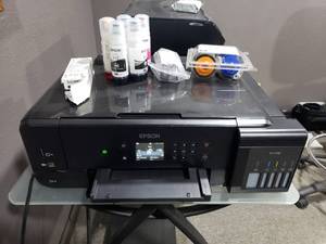 lot 573 image: Epson Expression Premium ET-7750 EcoTank Wide-Format All-in-one Supertank Printer.  Test page printed.