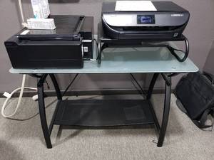 lot 575 image: Glass Top Small Desk.  Matched Lots 558 & 572
