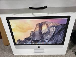 lot 595 image: Applie iMac A1419 w 27 Screen.  Buyer will need to reset.