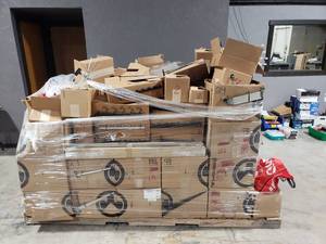 lot 601 image: PALLET LOT  Pallet Includes Hooks, Hangers, Brackets & Rack Displays for Clothing Gear & More.  BUYER TAKES ALL