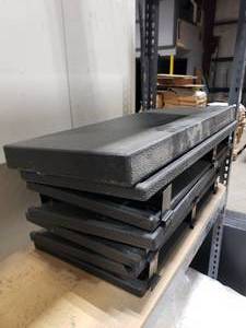 lot 634 image: Lot of 7 Slat Wall Shelves