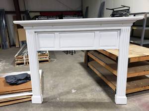 lot 639 image: Wooden Fireplace Surround w Mantle.  Overall Measurements 82 x 63, Opening 60 x 42