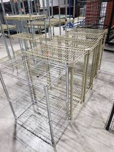 lot 676 image: Lot of 5 Small Wire Shelfs.  Each Shelf Measures Approx 24 x 30 x 14