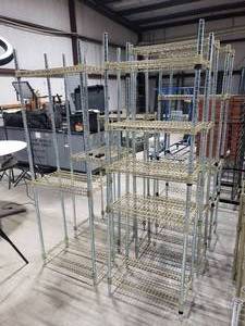 lot 677 image: Lot of 6 Wire Shelfs.  Each Shelf is Measures Approx 24 x 75 x 14