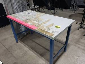 lot 701 image: Global Industrial Adjustable Height Work Table  Top Measures 60 x 30