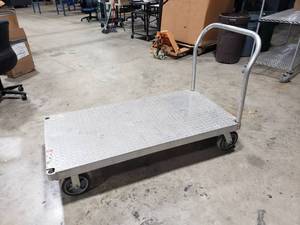 lot 709 image: Uline H-2530 Aluminum Platform Truck.  Platform Measures 60 x 30