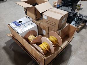 lot 753 image: Large Pallet Full of CAT Wire.  Includes Everything Pictured.