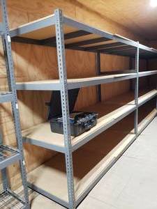 lot 773 image: Metal Storage Rack w 4 Wire Shelves.  Measures 96 X 84 X 36
