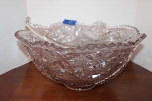 lot 27 image: Crystal punch bowl set - 16 wide x 8 tall