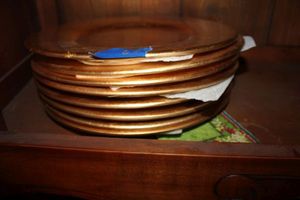 lot 62 image: Pier 1 gold charger plates