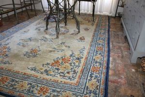 lot 111 image: Area rug - blue and ivory colors. 59x 9