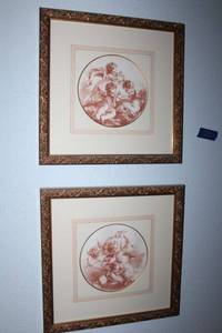 lot 387 image: Wall art - 4 framed cherub prints