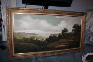 lot 408 image: Wall art - framed countryside painting