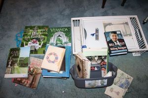 lot 432 image: Tilting Bed tray and books, see photos
