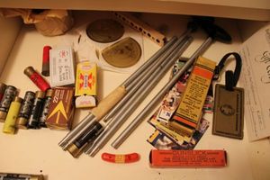 lot 442 image: Ammo and gun cleaning items plus Oscar Meyer Wiener Whistle