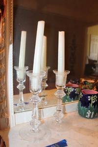 lot 288 image: Pair of crystal 8 candle holders