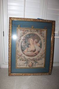 lot 301 image: Framed French tapestry LInspiration Favorable