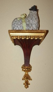 lot 308 image: Home dcor Ram and Ewe sheep figurines