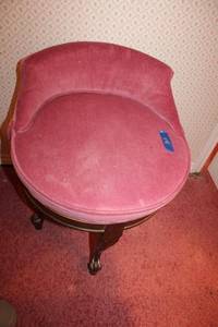 lot 360 image: Upholstered vanity swivel chair
