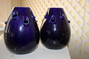 lot 182 image: Vintage Delft Cobalt Blue Vases