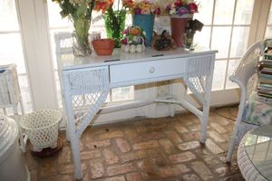 lot 188 image: Wicker table with drawer
