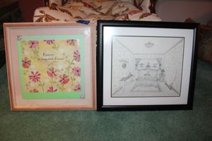lot 214 image: Wall art Pencil art print and Emily Dickenson quote print