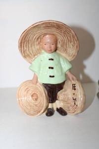 lot 248 image: Vintage McCarty Bros. ceramic Chinese man figurine