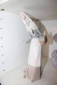lot 255 image: LLADRO figurine - Shepherdess with dog 11 tall