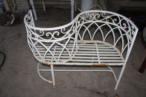 lot 623 image: Wrought Iron Courting bench