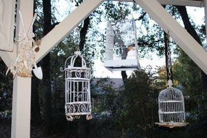 lot 634 image: 3 hanging bird cages