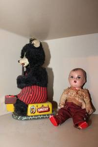 lot 501 image: AntiqueVintage toys Smithy bear and Mexican Spanish Matador Doll