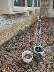 lot 681 image: Tomato cage, trellises and planters