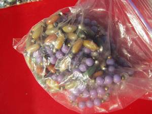 lot 151 image: MARBLES, BEADS, CANDLEHOLDER PLUS