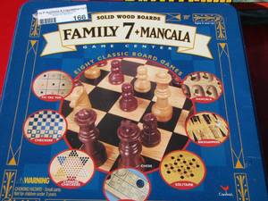 lot 166 image: solid wood board game, includes 7 in1 games