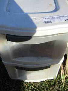 lot 86 image: 2 drawer storage organizer with arts and crafts