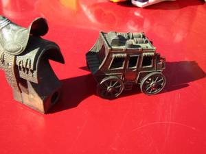 lot 115 image: saddle and carriage metal pencil sharpeners