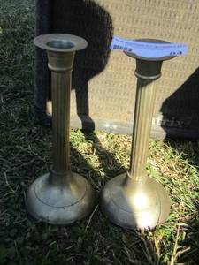 lot 84 image: 2 silver candle stick holders