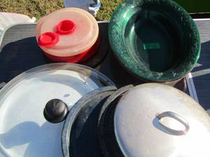 lot 174 image: various pan lids and more
