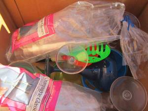 lot 248 image: plastic wine glasses and champagne cups