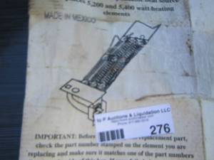 lot 276 image: electric dryer heating element