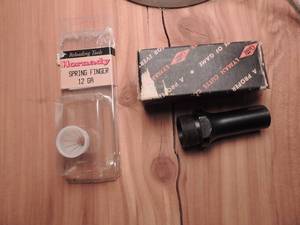 lot 213 image: HORNABY SPRING FINGER 12 GA  & LYMAN RELOADER SHOT TUBE  20GA