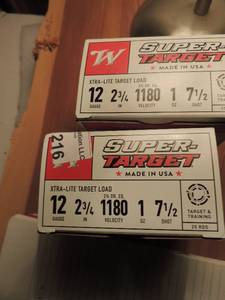 lot 221 image: SUPER TAGET 12 GA SHELLS  2 34 7 12 SHOT  QTY 2 BXS   X $$
