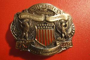 lot 25 image: Limited Edition United States of America Constitution Commemorative 200th Anniversary Belt Buckle