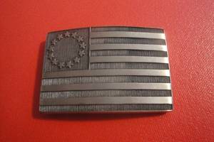 lot 82 image: Betsy Ross 13 Colonies Belt Buckle by Award Design Medals, 2x3, Solid Brass