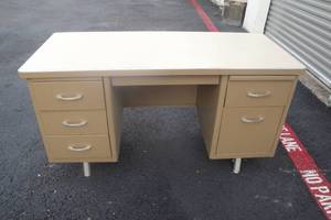 lot 63 image: 6 Drawer Metal Desk, About 55x25x29